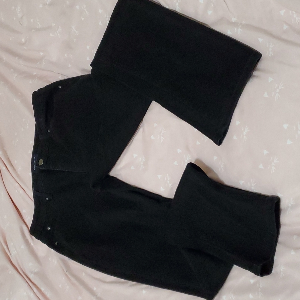 Women's Charter Club Lexington Straight Denim Jeans Black 12